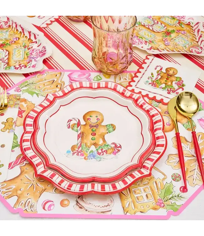 SOPHISTIPLATE, LLC Gingerbread Salad Plates - 8 Count Pack