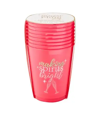 SOPHISTIPLATE, LLC Christmas Cocktail Frost Flex Cups - 8 Count - 16oz - Making Spirits Bright
