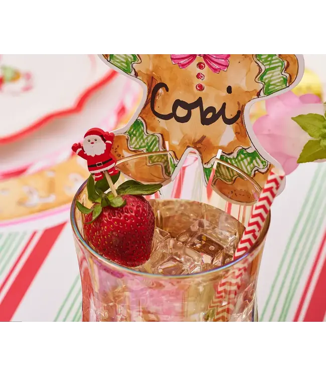 SOPHISTIPLATE, LLC Santa Large Cocktail Picks - 30 Pack