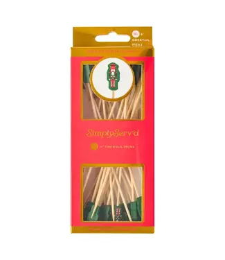 SOPHISTIPLATE, LLC Nutcracker Christmas Large Cocktail Picks - 30 Pack