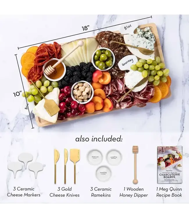 SOPHISTIPLATE, LLC Meg Quinn Charcuterie Board & Accessories Kit
