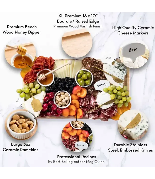 SOPHISTIPLATE, LLC Meg Quinn Charcuterie Board & Accessories Kit