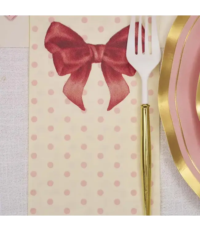 SOPHISTIPLATE, LLC Pink Bows Guest Towel - 20 Count Pack