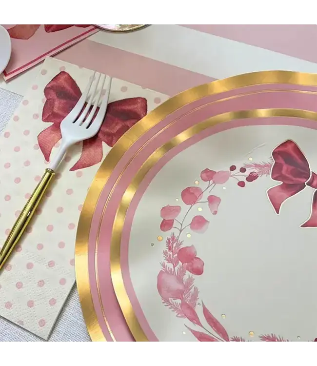 SOPHISTIPLATE, LLC Pink Bows Guest Towel - 20 Count Pack