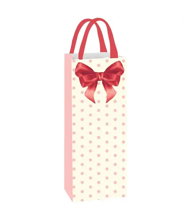 SOPHISTIPLATE, LLC Pink Bows Wine Gift Bags - 6 Count Pack