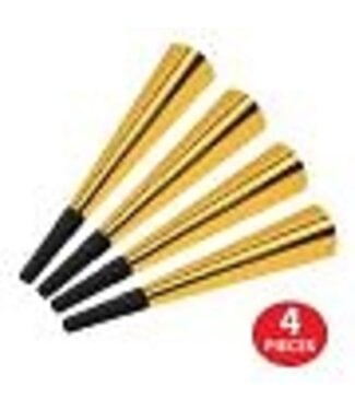 BEISTLE 4CT PARTY HORNS GOLD