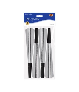 BEISTLE 4CT PARTY HORNS SILVER