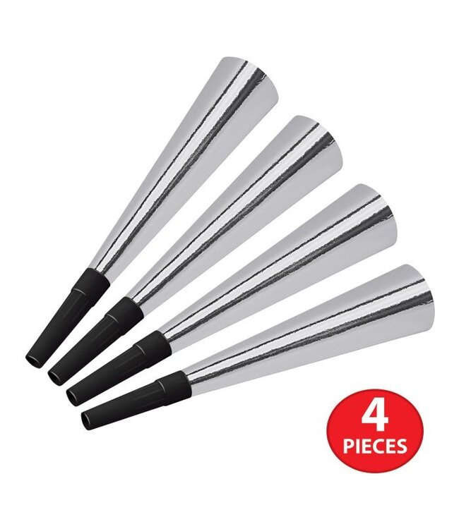 BEISTLE 4CT PARTY HORNS SILVER