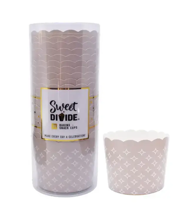 SWEET DIVIDE Large 5oz Disposable Baking & Snack Cups - Tonal White-20 Pk
