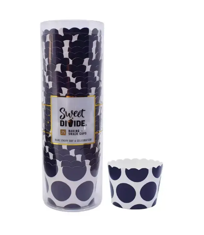 SWEET DIVIDE Small 3 oz Disposable Baking & Snack Cups - Blue - 25 Pk