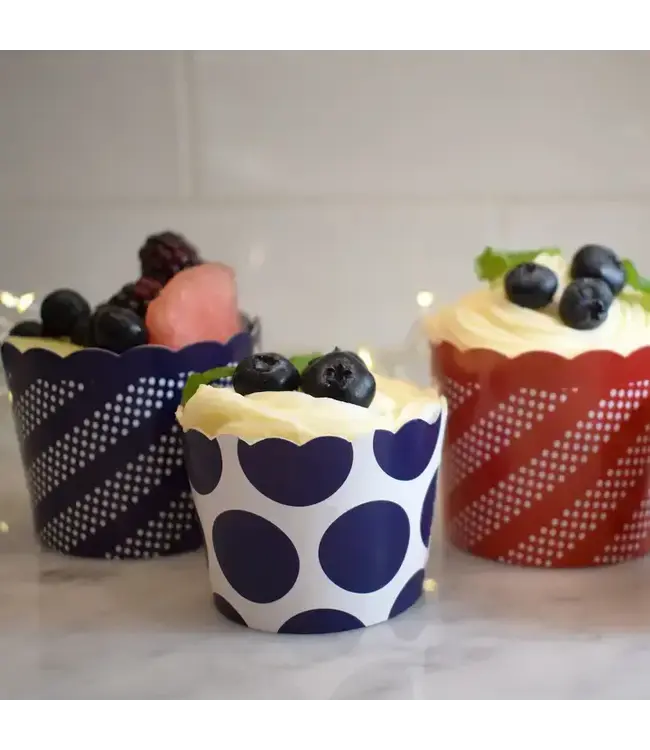 SWEET DIVIDE Small 3 oz Disposable Baking & Snack Cups - Blue - 25 Pk