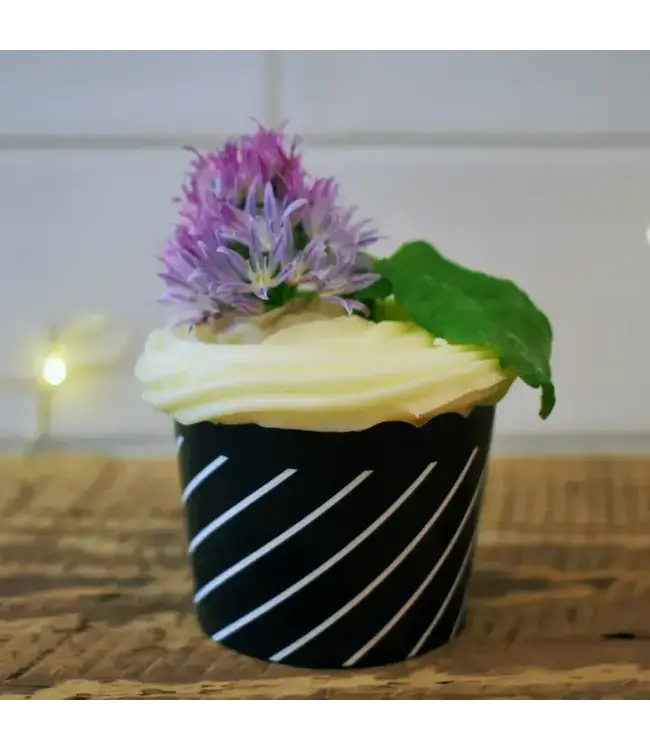 SWEET DIVIDE Small 3 oz Disposable Baking & Snack Cups - Black - 25 Count Pack