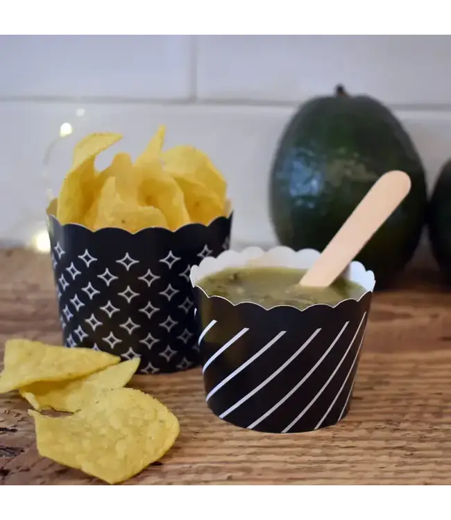 SWEET DIVIDE Small 3 oz Disposable Baking & Snack Cups - Black - 25 Count Pack