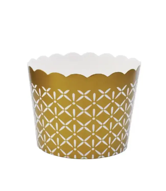 SWEET DIVIDE Small 3 oz Disposable Baking & Snack Cups - Gold - 25 Pk
