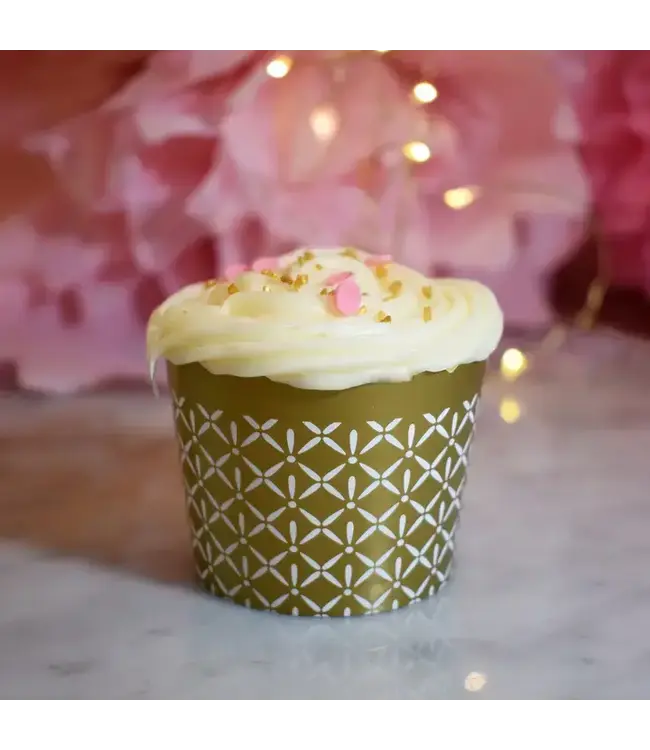 SWEET DIVIDE Small 3 oz Disposable Baking & Snack Cups - Gold - 25 Pk