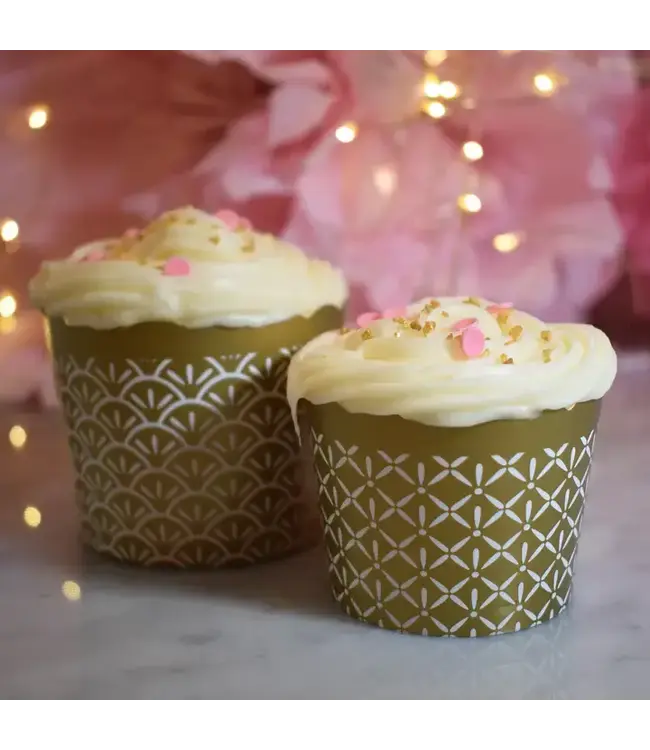 SWEET DIVIDE Small 3 oz Disposable Baking & Snack Cups - Gold - 25 Pk