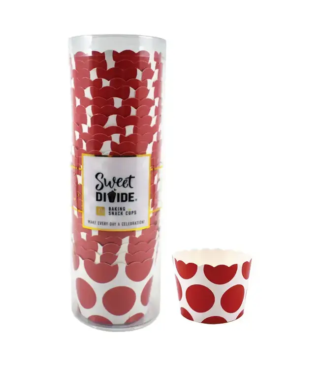 SWEET DIVIDE Small 3 oz Disposable Baking & Snack Cups - Red - 25 Pk