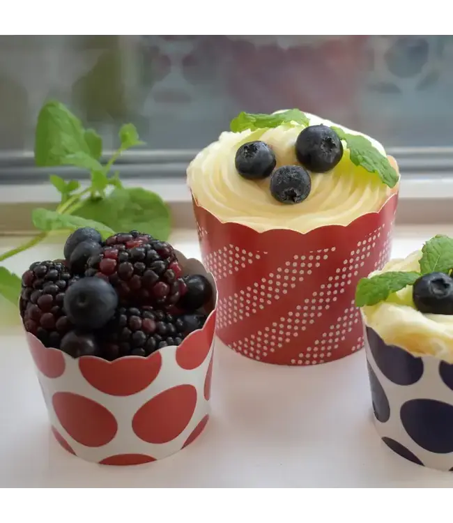 SWEET DIVIDE Small 3 oz Disposable Baking & Snack Cups - Red - 25 Pk