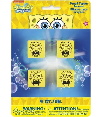 UNIQUE INDUSTRIES INC 4ct Pencil Topper SpongeBob
