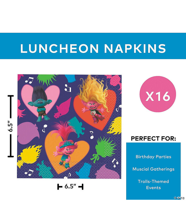 UNIQUE INDUSTRIES INC Trolls Band Together Lunch Napkins - 16ct