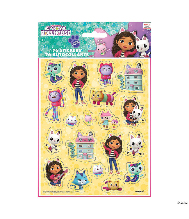 UNIQUE INDUSTRIES INC 76CT STICKERS GABBY'S DOLLHOUSE