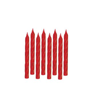 Amscan Large Glitter Spiral Candles - Red
