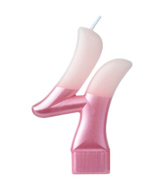 Amscan Numeral Candle #4 - Pink