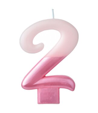 Amscan Numeral Candle #2 - Pink
