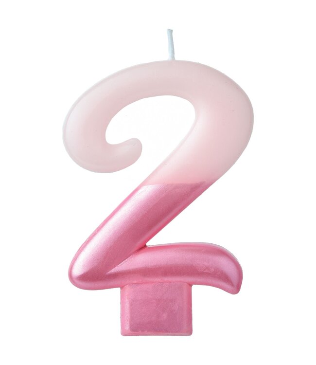 Amscan Numeral Candle #2 - Pink