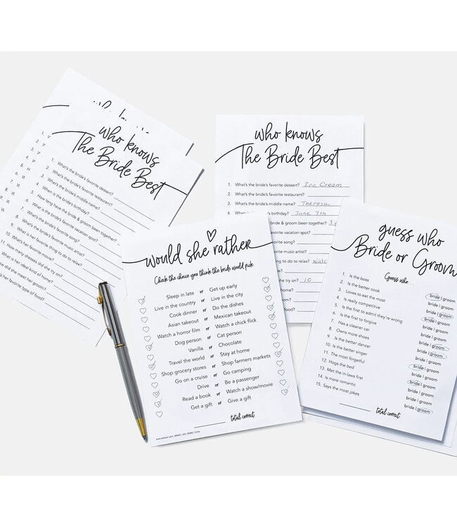 Amscan 75CT 3 GAMES BRIDAL SHOWER