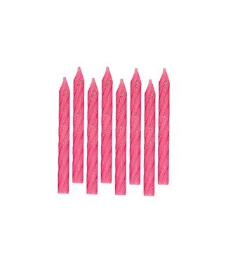 Amscan Large Glitter Spiral Candles - Pink