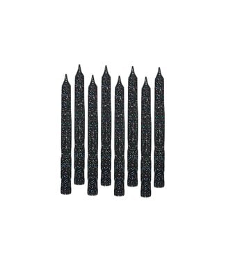Amscan Large Glitter Spiral Candles - Black