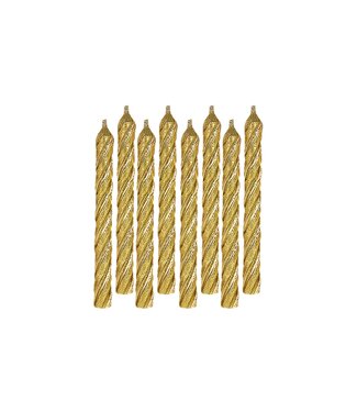 Amscan Large Spiral Candles - Gold