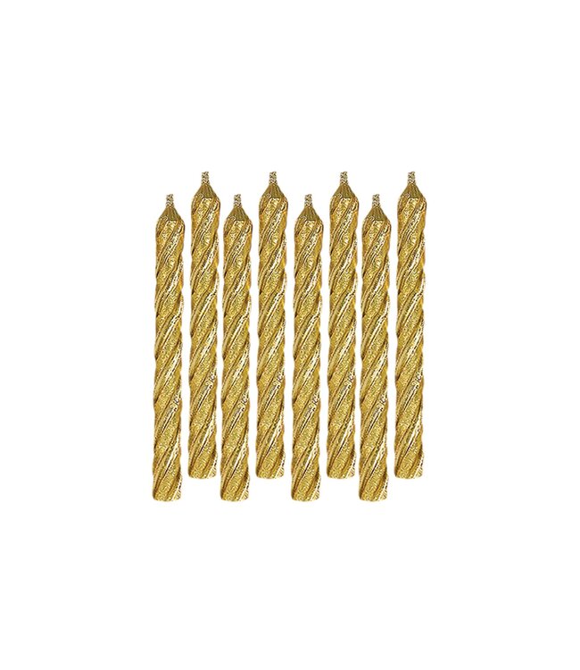 Amscan Large Spiral Candles - Gold