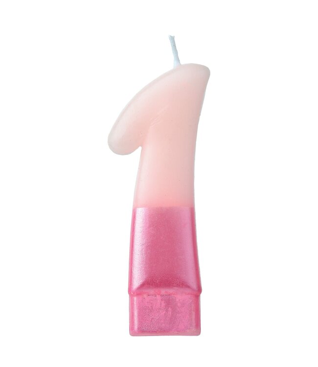 Amscan Numeral Candle #1 - Pink