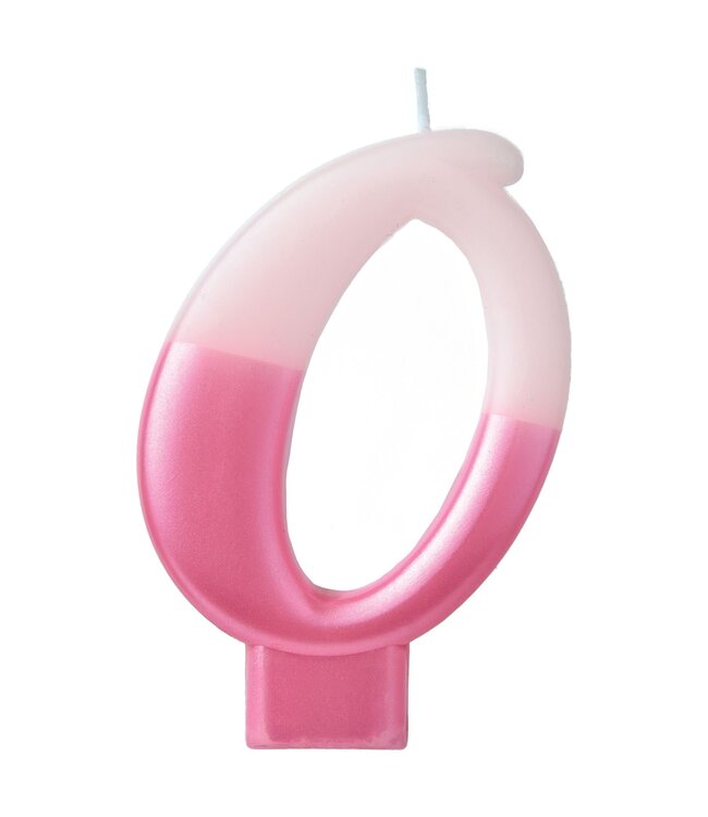 Amscan Numeral Candle #0 - Pink