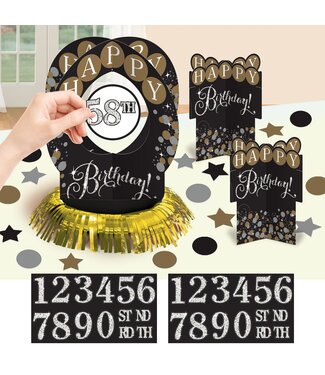 Amscan Sparkling Celebration Add-Any-Age Table Decoration Kit