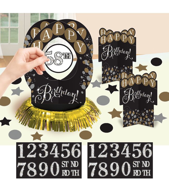 Amscan Sparkling Celebration Add-Any-Age Table Decoration Kit