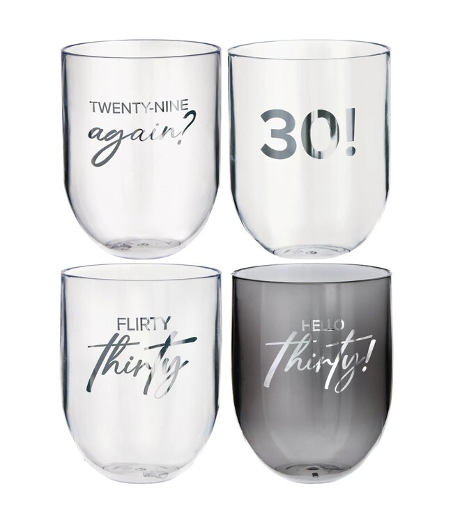 Amscan 4CT WINE GLASSES MILESTONE - 30