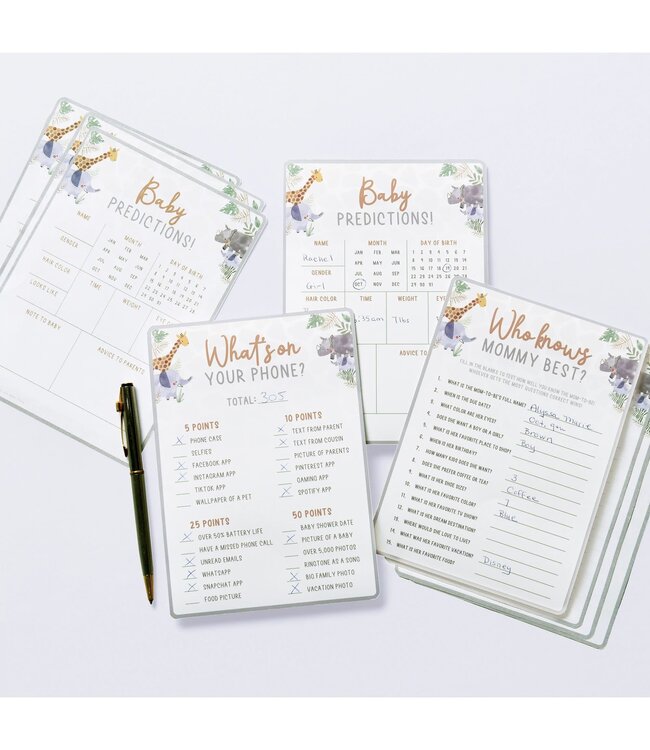 Amscan 75CT 3 GAMES BABY SHOWER JUNGLE