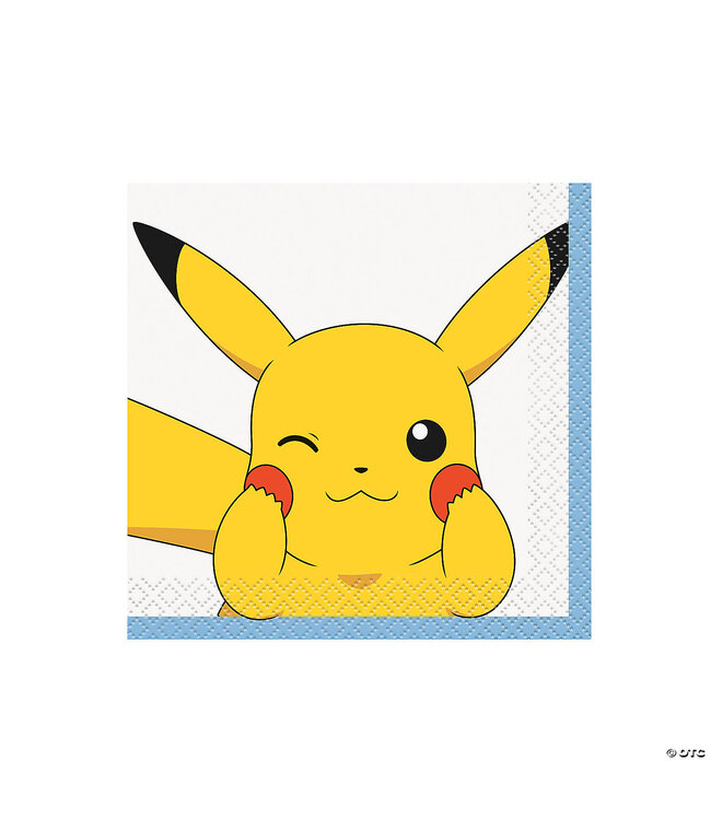 UNIQUE INDUSTRIES INC 5" Pokémon™ Party Pikachu Disposable Paper Beverage Napkins – 16 Ct.