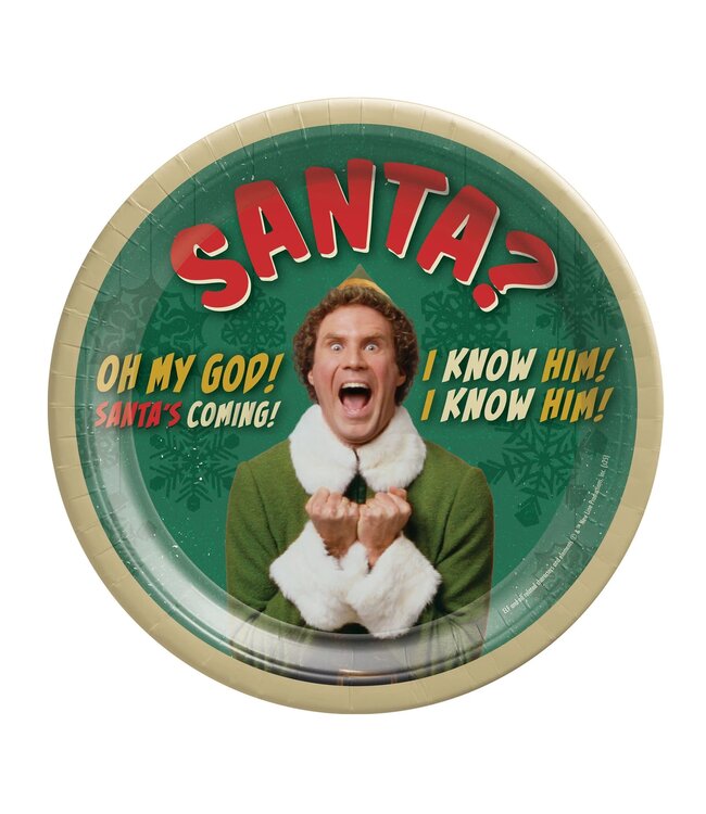 Amscan Elf 9" Plates - 8 Count