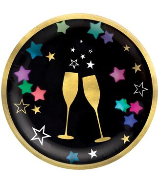 Amscan Starlight 6 3/4" Round Plates - 8 Count