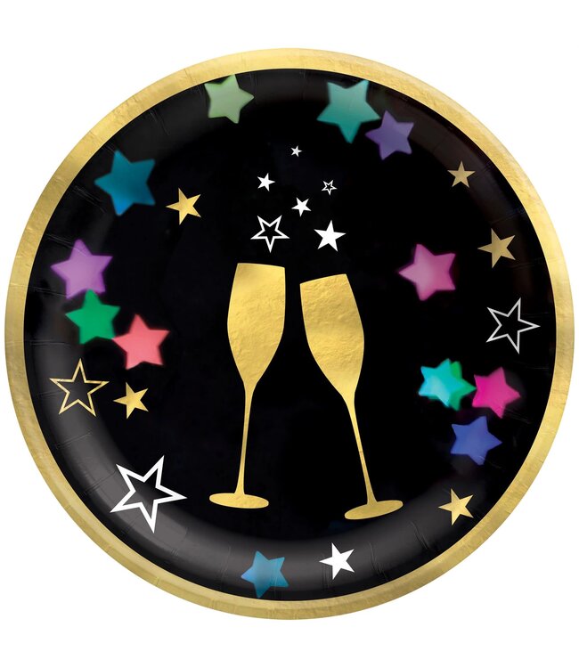 Amscan Starlight 6 3/4" Round Plates - 8 Count