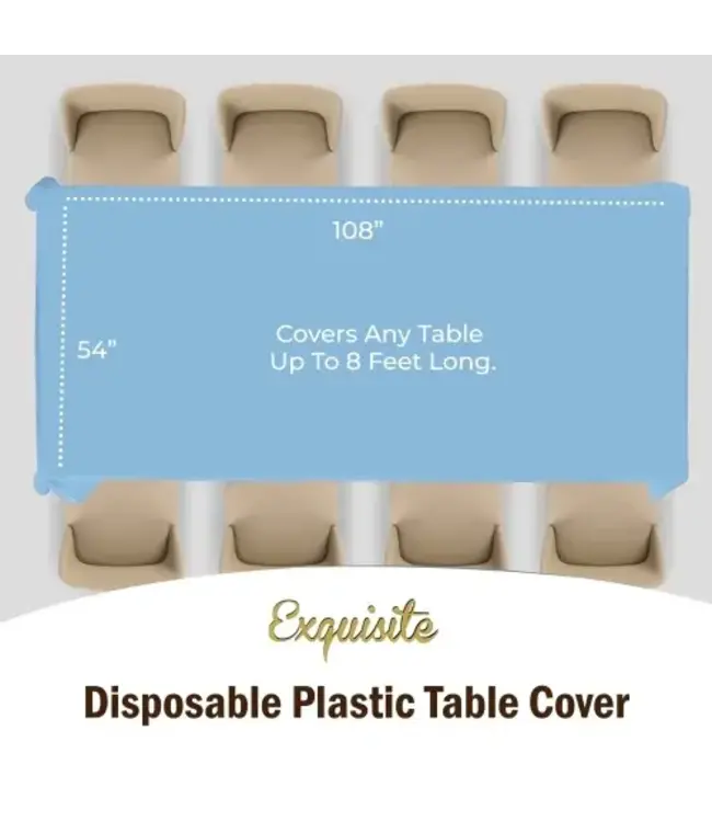 CROWN DISPLAY Light Blue Table Cover 54inX108in