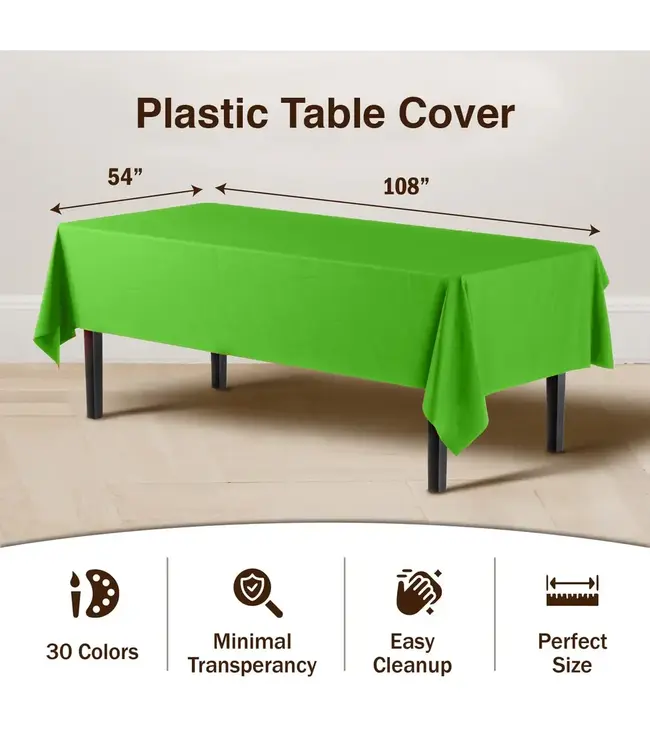EXQUISITE 54inX108in TABLE COVER LIME GREEN
