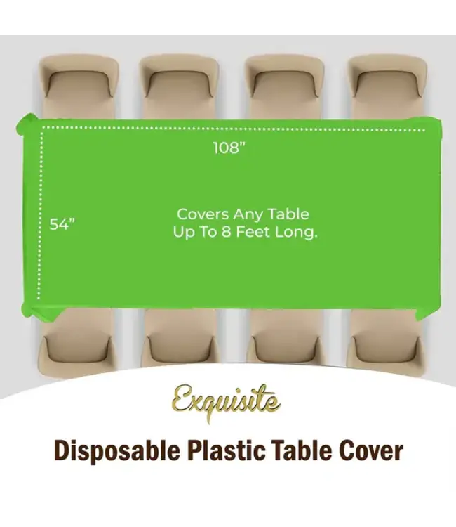 EXQUISITE 54inX108in TABLE COVER LIME GREEN