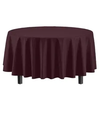 EXQUISITE 84in Round Brown Table Cover