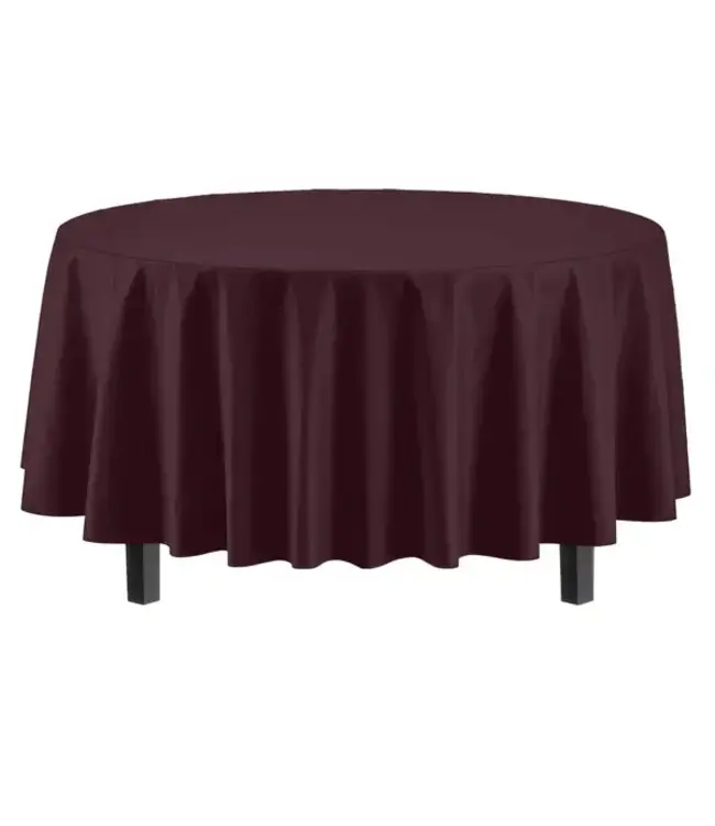 EXQUISITE 84in Round Brown Table Cover