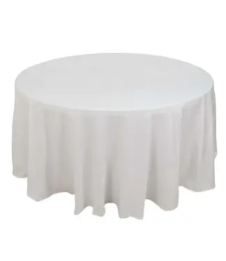 EXQUISITE Premium 120" Round White Table Cover